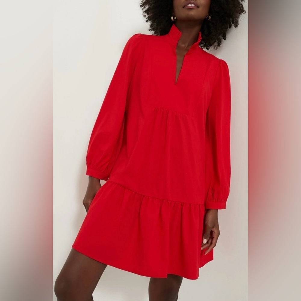 Tuckernuck Red Crepe Palmerston Dress